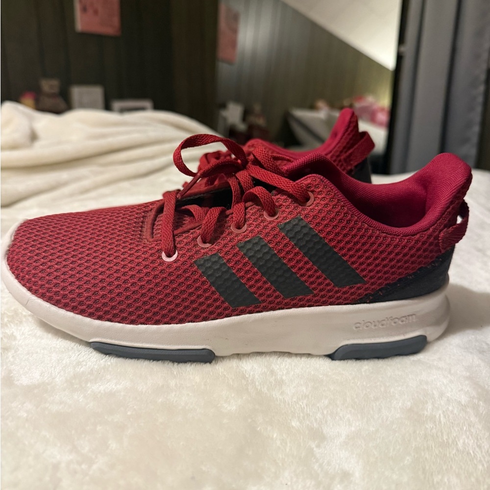 Adidas Red/Maroon Sneakers with Black Accents